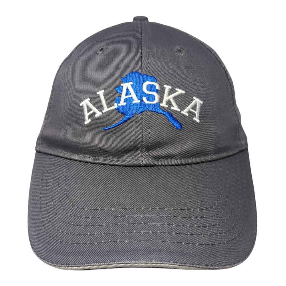Alaska Strapback Baseball Cap Gray One Size Adjustable Embroidered ACE USA